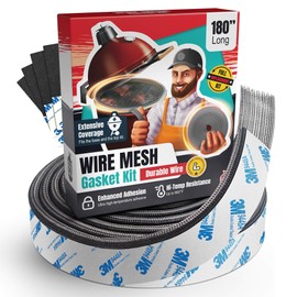 Wire Mesh Gasket Kit Fit for Kamado Joe Big Joe - 180" Fiberglass Gasket Replacement Kit - Fit for Big Green Egg - Kamado Accessories & Replacement Parts - Smoker Seal