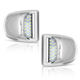 Bestview LED License Plate Light Tag Lights Assembly Compatible with Chevy Silverado Suburban Tahoe GMC Sierra 1500 2500 3500 HD Escalade EXT, White - Pack of 2