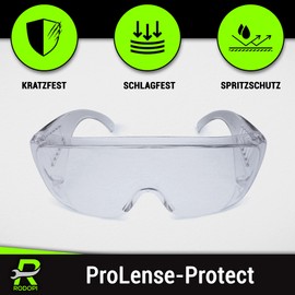 RODOPI ProLense-Protect Safety Glasses for Glasses Wearers Safety Glasses Clear EN 166 1F Work Safety Glasses Construction Site Laboratory Overglasses Work ANSI Z87.1 (3)