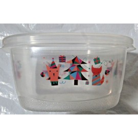 Glad  GLAD Limited Edition Christmas Holiday Plastic Storage Container 2 Pack 42 oz
