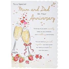 Piccadilly Greetings Traditional Annivesary Card Mum & Dad - 9 x 6 inches, brown|oak|beige|grey