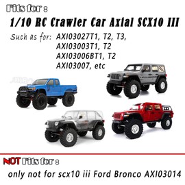 ARRCat RC Upgrades Part for Axial SCX10 III,Aluminum Front Rear Portal Axles/Brass Axle Diff Cover/Front Inner Portal Covers Steering Knuckles/Portal Covers Weights,Silver