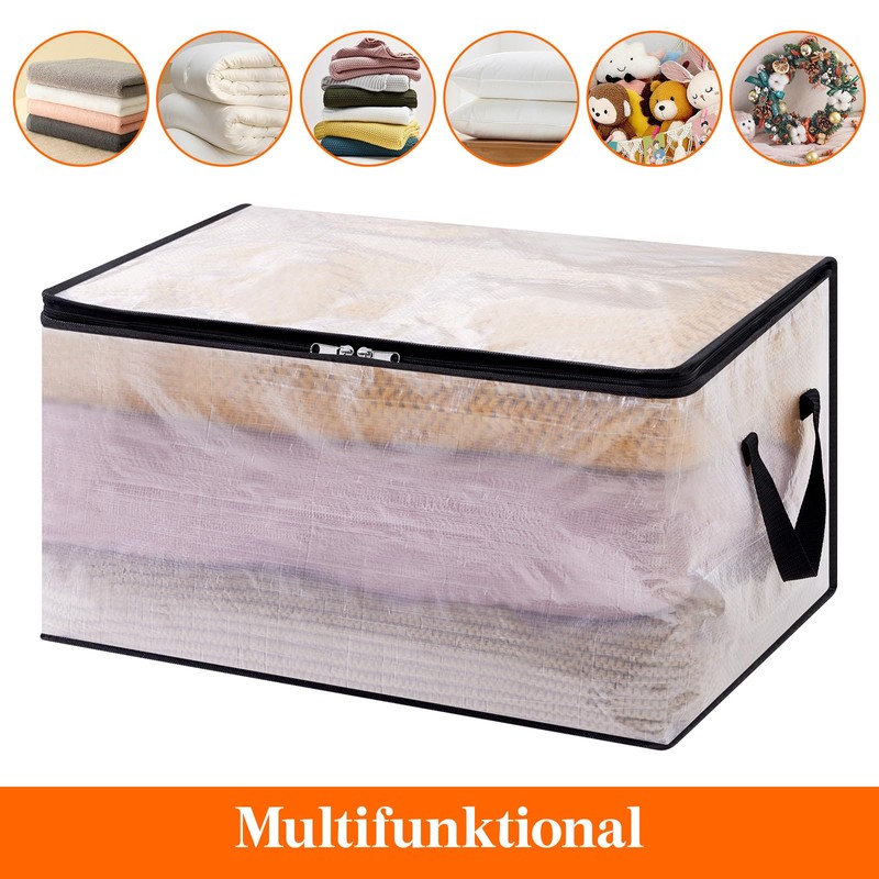 Lifewit Pack of 2 Transparent Plastic Storage Bags, 60 L