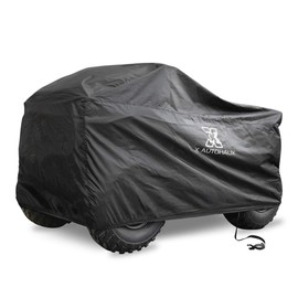 X AUTOHAUX Waterproof All Weather Protector Quad ATV Cover 4 Wheelers Cover Universal Fit Black with Silver Coating Inside XL Size (86.3 x 47.2 x 45.3 Inch)