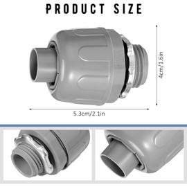 Maitys 1/2 Inch Liquid Tight Connector PVC Electrical Conduit Fittings Straight 180 Degree Flexible Conduit Connector for Home Kitchen Bathroom Tube Tool Supplies(80 Pcs)
