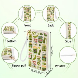 Pickle Women Wallet, Small Slim Thin Credit Card Holder with Zipper, PU Leather Compact Wallets with Coin Pocket, Travel Wallet for Female Ladies Teen Girls Girly