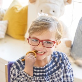 TalkTools Baby Chewy | Oral Motor Sensory Tool for Kids and Toddlers | Therapy Tools to Improve Chewing and Biting (Ridges, Orange)