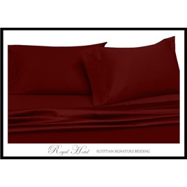 Royal Hotel's Solid Burgundy 300-Thread-Count 3pc California-King Duvet-Cover 100-Percent Egyptian Cotton, Sateen Solid, 100% Cotton