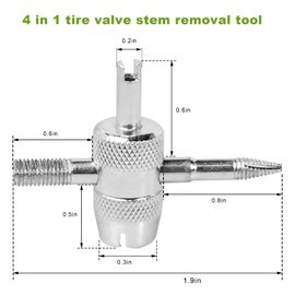 YTFRL 4-Way Valve Core Tool Tire Valve Tools, 4-in-1 Automobile Tire Valve Stem Core Remover Installer, Multifunctional Tyre Valves Repair Wrench Removal Tool for Car Bicycle Bike