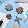 BEUNITONE 4pcs Rhinestone Cross Patches Beaded Sun Patch Crystal Cross