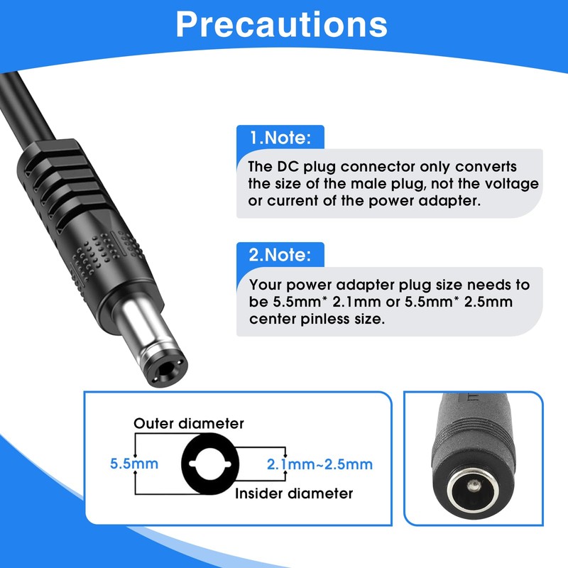 TAHULIK 11Pcs DC Adapter Plug, Universal 5.5 x 2.1mm DC