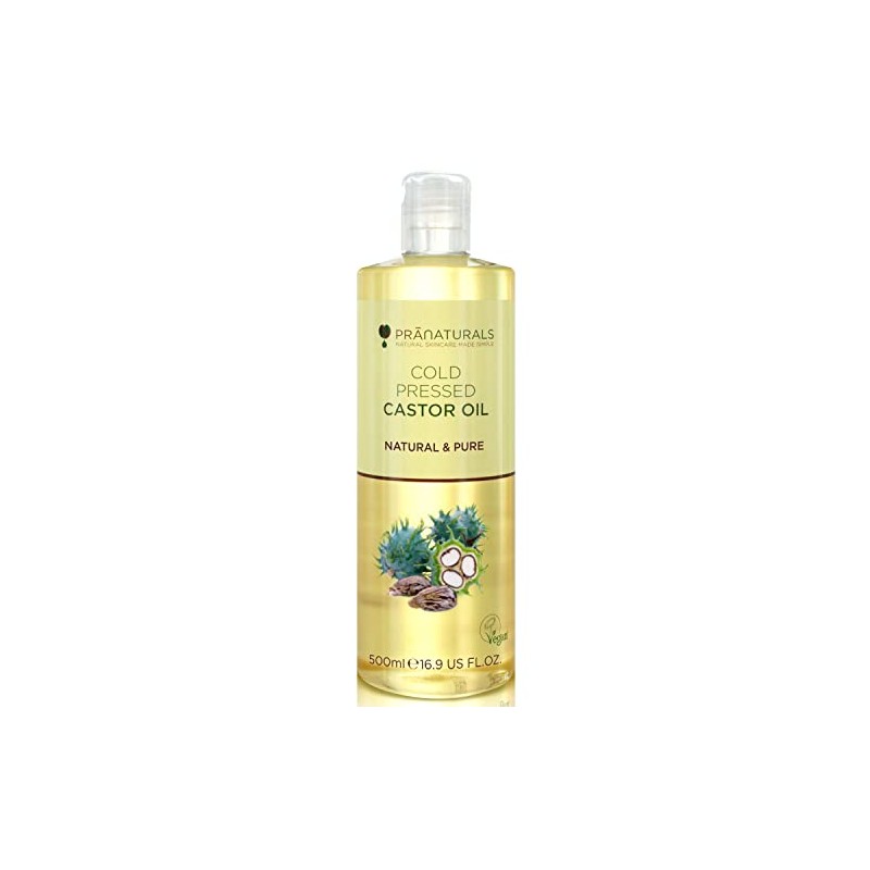 PraNaturals Cold Pressed Castor Oil - 100% Natural Vegan Purity,