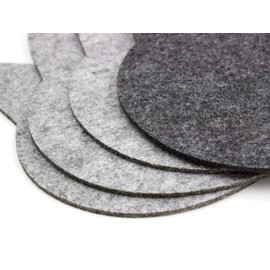 Luxflair Set of 6 Heat Resistant Trivets for the Table, Grey and Dark Grey, Made of Polyester Felt in Modern Design in Cat Shape