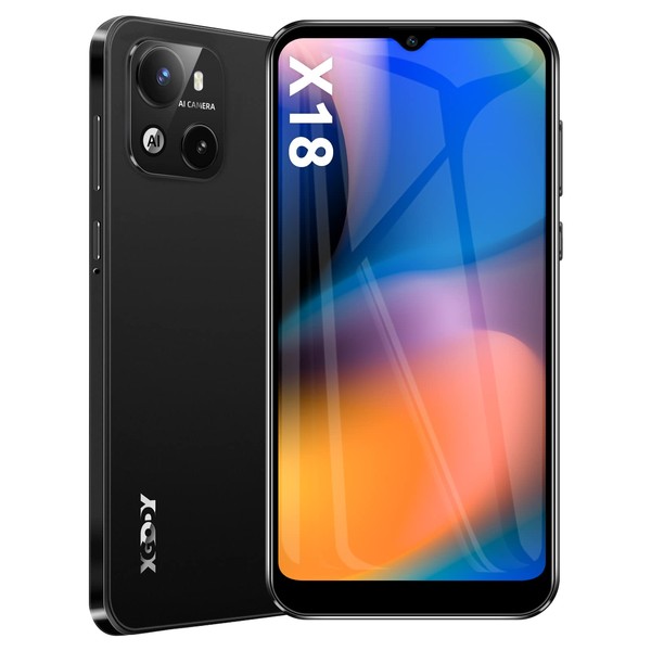 XGODY Mobile Phone Without Contract X18, Smartphone Cheap 4G Android 10 Mobile Phone with 4000 mAh and 6.3 Inch Display, 2GB + 16GB 256GB Expandable, Dual SIM Quad Core, 8MP + 5MP, Face ID GPS Mobile