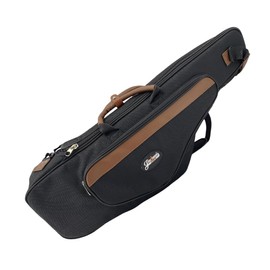 YoungMonic Tenor Saxophone Soft Case Black Nylon, Double Zippers with Anti-Collision Pad, Detachable Strap & Leather Handles, External Pocket, Lightweight Gig Bag for Easy to carry