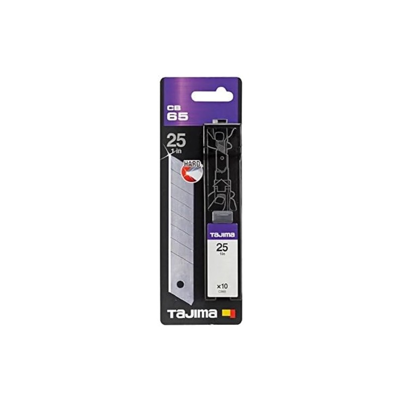 Tajima CB65 10-Piece "Endura" Spare Blades, Silver, 25 mm, Set