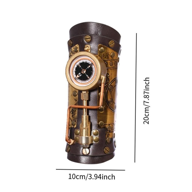 harayaa Steampunk Arm Cuff Wrist Guard with Compass Armour Gear