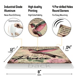 Hummingbird Metal Tin Sign My Mind Still Talks to You Retro Vintage Bird Wall Decor Home Bedroom Bar Cafe Living Room 8x12 Inch (2580)