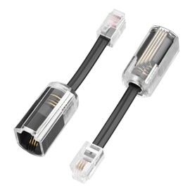 YACSEJAO Pack of 2 Telephone Cable Detangler 360 Degree Rotating Telephone Cable Detangler Landline RJ9 4P4C Anti-Tangle Telephone Handset Cable for Desk Telephone Landline