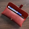 AIGUONIU Genuine Leather Snap Cover Retro Pen and Pencil Case-Pencil
