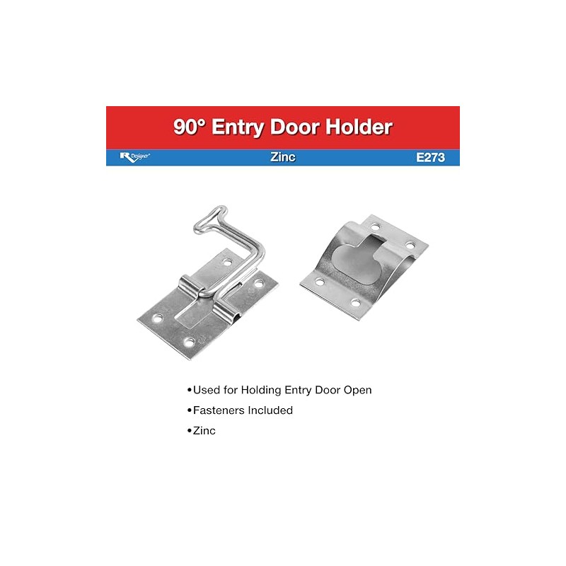RV Designer E273 Zinc T-Style Entry Door Holder - Angled