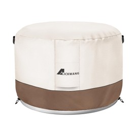 Fire Pit Cover for Solo Stove Bonfire,600D Tear-Resistant Heavy Duty Durable 100% Waterproof 20-22 Inch Smokeless Fire Pit Cover, Patio Weatherproof Gas Fire Pit, Beige 22"x16"