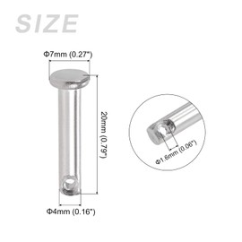 METALLIXITY 20pcs 4mm x 20mm Single Hole Flat Head 304 Stainless Steel Fastener Pins for Metal Equipment Furniture Installation Industrial DIY