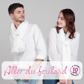 Allée du foulard - 100% Cotton Silk Scarf Women - 200 x 100 cm - Scarves & Scarves for Women, Headscarf, Hijab, Neckerchief, Women's Scarf, Loop Scarf Women, Stole Women's Festive - for All Seasons,