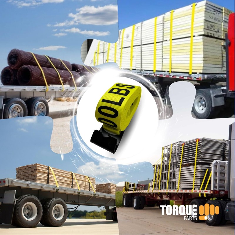 TORQUE 10 Pack of Heavy Duty Winch Straps 4 Inch