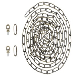 Aspen Creative 21116-51,Steel 15 Feet Heavy Duty Chain & Quick Link Connector for Hanging Up Maximum Weight 50 Pounds-Lighting Fixture/Swag Light/Plant in Antique Brass.9 Gauge.