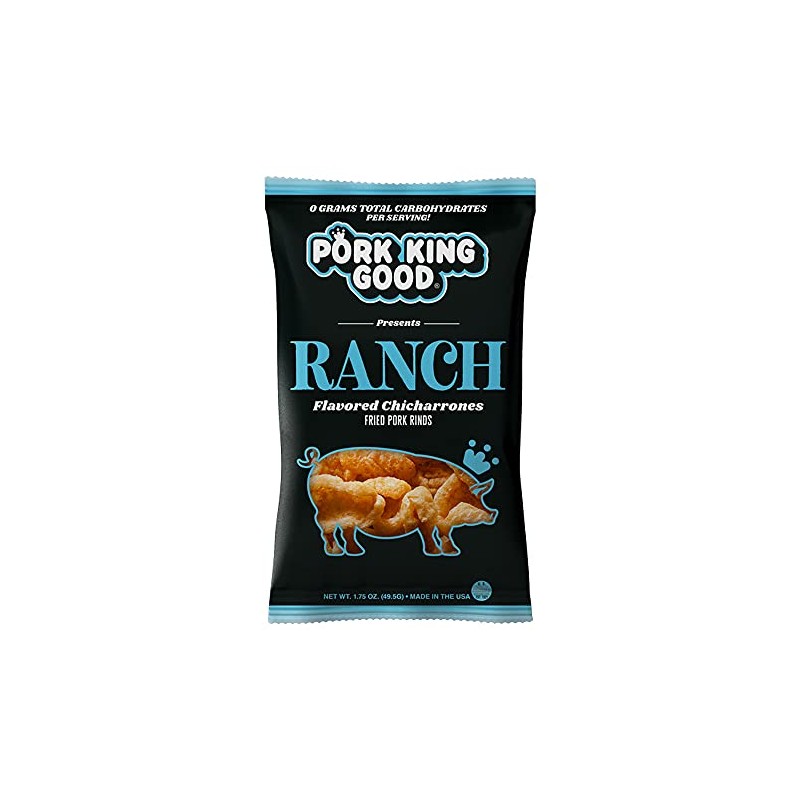 Pork King Good Ranch Pork Rinds (Chicharrones) (24 Pack) Keto