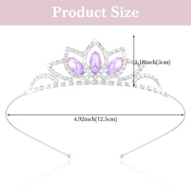Amariver Princess Tiara Purple Crystal Tiara Crown Purple Rhinestone Princess Crown Silver Parties Prom Headdresses