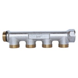 SOMATHERM FOR YOU - Sanitary Distributor Nickel Plated Brass Male Female 20/27 Self Sealing and Aligned 4 Outlets in Male 3/4 Ek