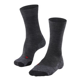 FALKE TK2 Explore W SO Women's Hiking Socks Wool Anti-Bubble Thick 1 Pair, Grey (Asphalt Melange 3180), 43-44 (UK 7-9)