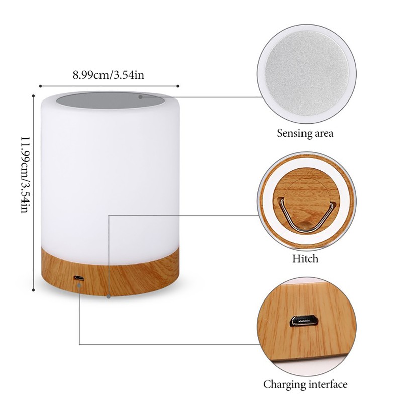 LED Night Light with Hook Touch Sensor Bedside Lamp Dimmable