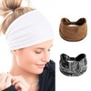 Headbands Women's Wide Hair Band Boho Floral Print Knot Elastic