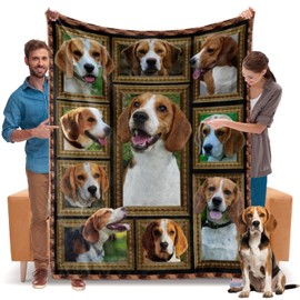 Beagle Blanket, Beagle Gifts for Women Men, Cozy Fuzzy Soft Throw Blanket for Couch Bed, Warm Flannel Fleece Blanket Throw Size 50" X 60", Lightweight Plush Blankets and Throws for Sofa Travel Camping