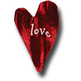 Candi Andi 6" Velvet Essence Embroidered Heart – Handcrafted Crushed Velvet Pillow, Flaxseed & Lavender Filled, Inspirational Gift | Ruby Red - Love