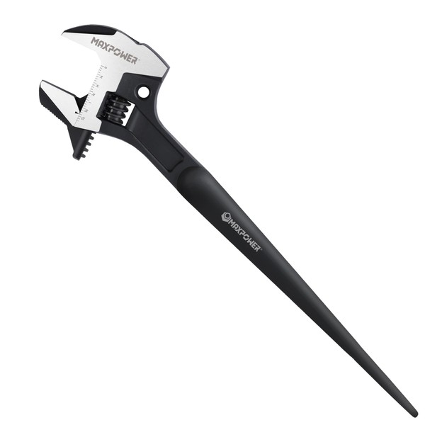 MAXPOWER MAXPOWER 16-inch Adjustable Construction Spud Wrench, 4 in 1