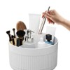 White Rotating Makeup Brush Organizer with Dividers