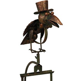 Esschert Design Staked Steel Dapper Bird Rocker, 54" H