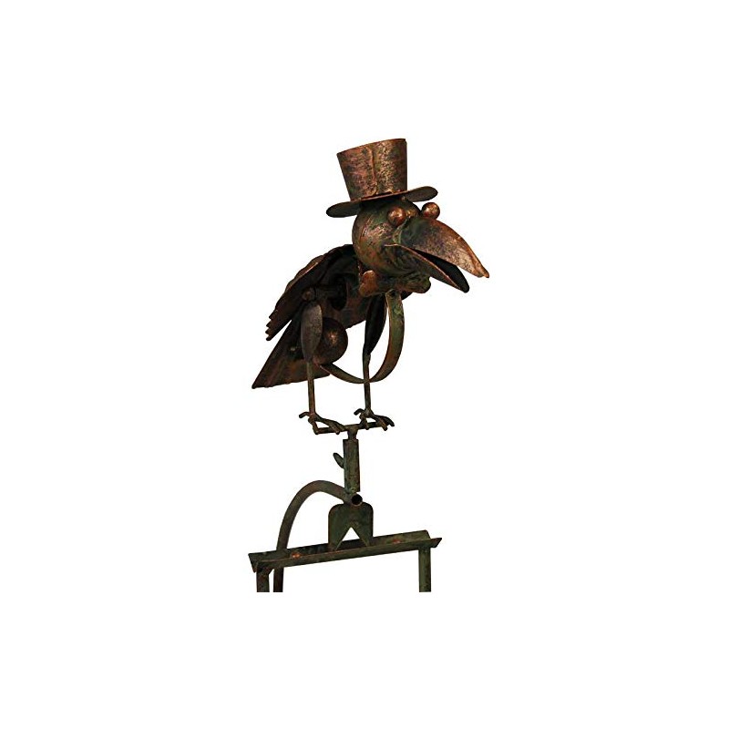 Esschert Design Staked Steel Dapper Bird Rocker, 54" H