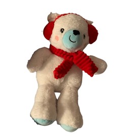 Weighted stuffed animal, dogs with 3 lbs, plush washable weighted buddy, snow, winter, bulldog, shepherd (white snow dog)