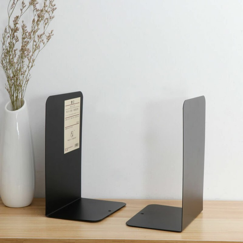 2PCS Heavy Duty Metal Bookends Decorative Book Ends Office Stationery