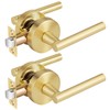 Bonpoly 2 Pack Satin Brass Door Handles, Interior Door Knobs