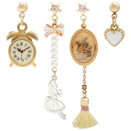 Mecool 4Pcs Vintage Dangle Earrings Bohemian Drop Dangle Earrings Set Boho Asymmetric Tassel Retro Earrings For Women