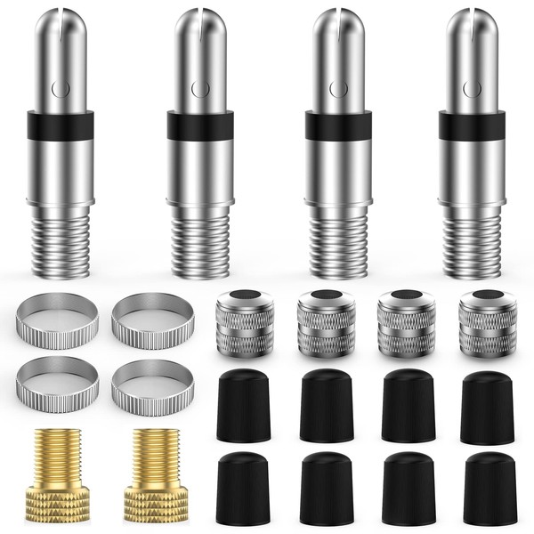 QeeFop Dunlop 22-Piece Bicycle Valves Flash Valve Adapter Set, Dunlop