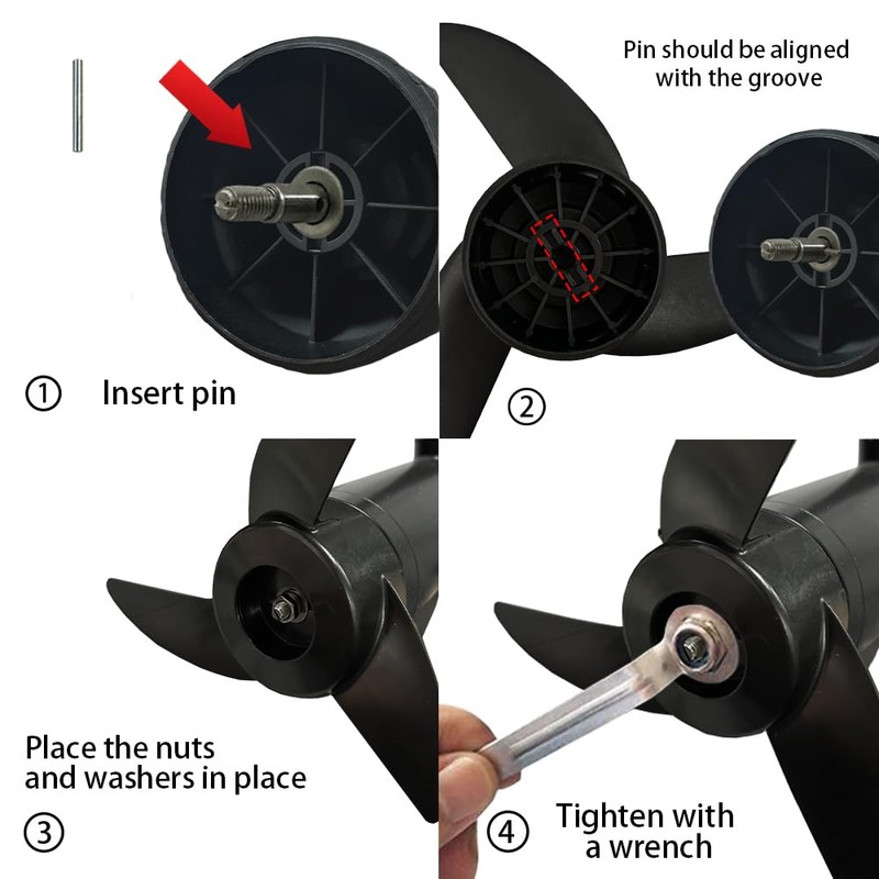 Boat Propeller for Brushless and brushed Electric Trolling Motor,Engine Replacement