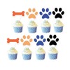 ASIMAO 48 Pcs Blue Paw Cupcake Toppers for Baby Shower,