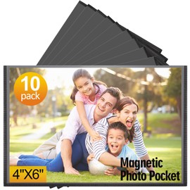 Magnetic Picture Frames,10 Pack 4"x6" Premium Super Slim Magnetic Picture Pockets Frames-Fridge Magnetic Photo Frames-Holds Photos for Refrigerator Photo Frame H HOME-MART